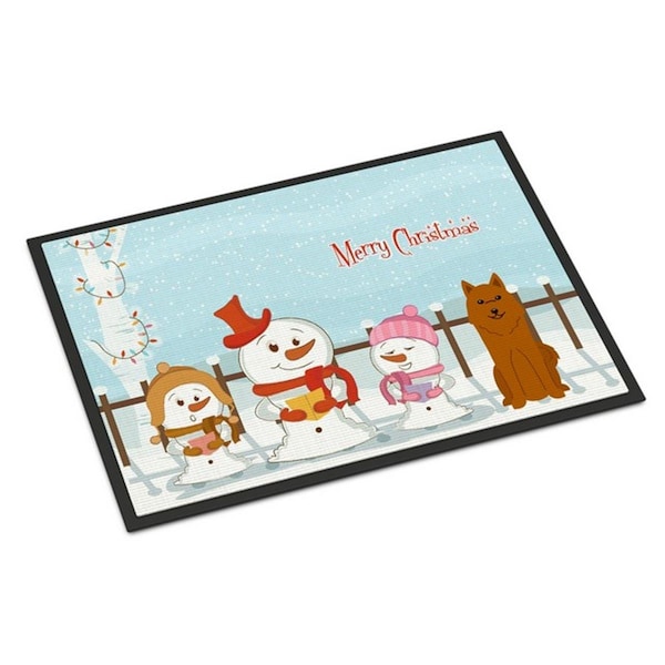 Carolines Treasures Merry Christmas Carolers Karelian Bear Dog Indoor or Outdoor Mat, 18 x 0.25 x 27 in. BB2353MAT - main